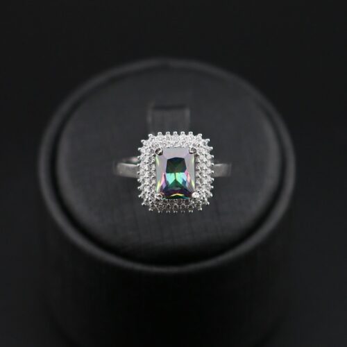 انگشتر نقره زنانه رنگ آبی و اوماتیس MK6013 (2)