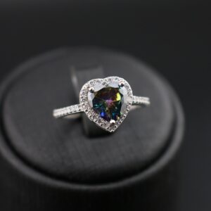 انگشترنقره زنانه رنگ اوماتیس طرح قلب MK6016