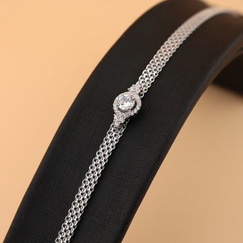 دستبند زنانه نقره طرح جواهر MK3010 (1)