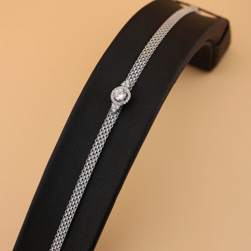 دستبند زنانه نقره طرح جواهر MK3010 (2)