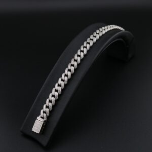 دستبند زنجیردار نقره طرح جواهر MK3013