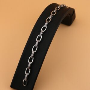 دستبند زنجیردار نقره طرح جواهر طنابی MK3011