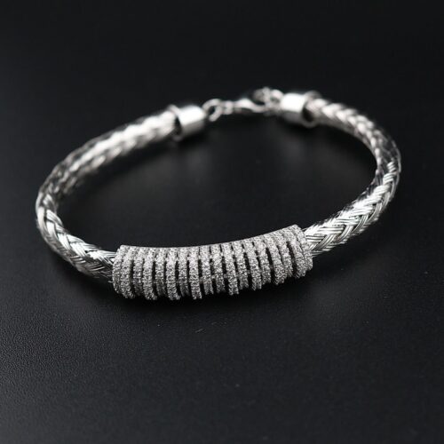 دستبند نقره جذاب نگین دار MK3023 (1)