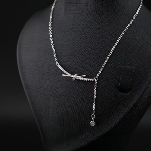 مدال نقره زنجیر دار طرح جواهر mk4015 (1)