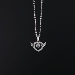 مدال نقره زنجیردار طرح جواهر MK4002