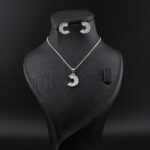 نیمست زنانه طرح سنگسبز  گوشواره کلیپسی MK9010