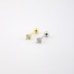 پیرسینگ گوش نقره طرح الماس MK7005