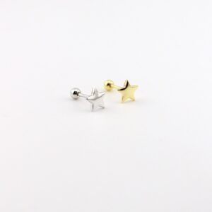 پیرسینگ گوش نقره طرح ستاره MK7002