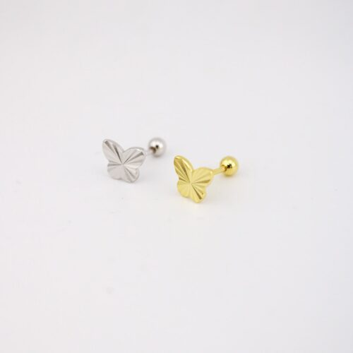 پرسینگ گوش نقره طرح پروانه MK7004 (1)
