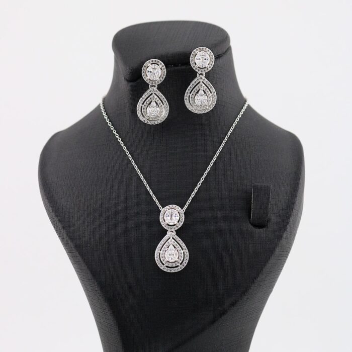 نیم ست نقره طرح جواهر سلنا MK9028 (1)
