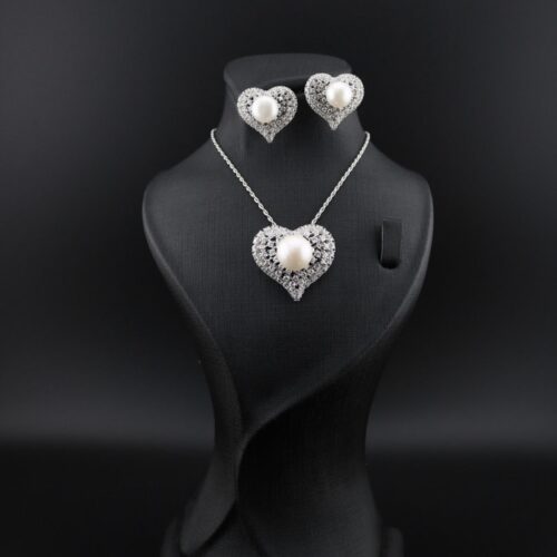 نیمست زنانه مروارید پرورشی مدل قلب