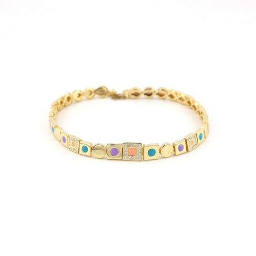 دستبند نقره آبکاری زرد