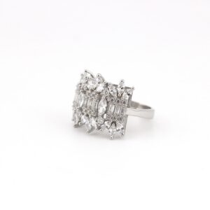 انگشتر نقره طرح جواهر mk6051