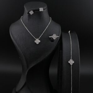 سرویس ونکلیف نگین دار تک گل mk9036