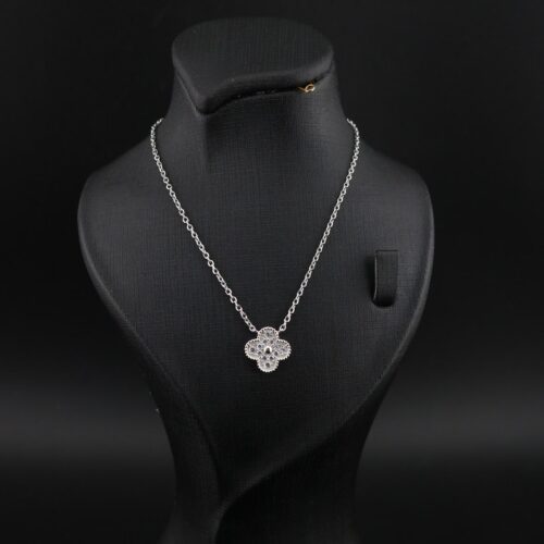 گردنبند ونکلیف نقره تک گل تگین دار