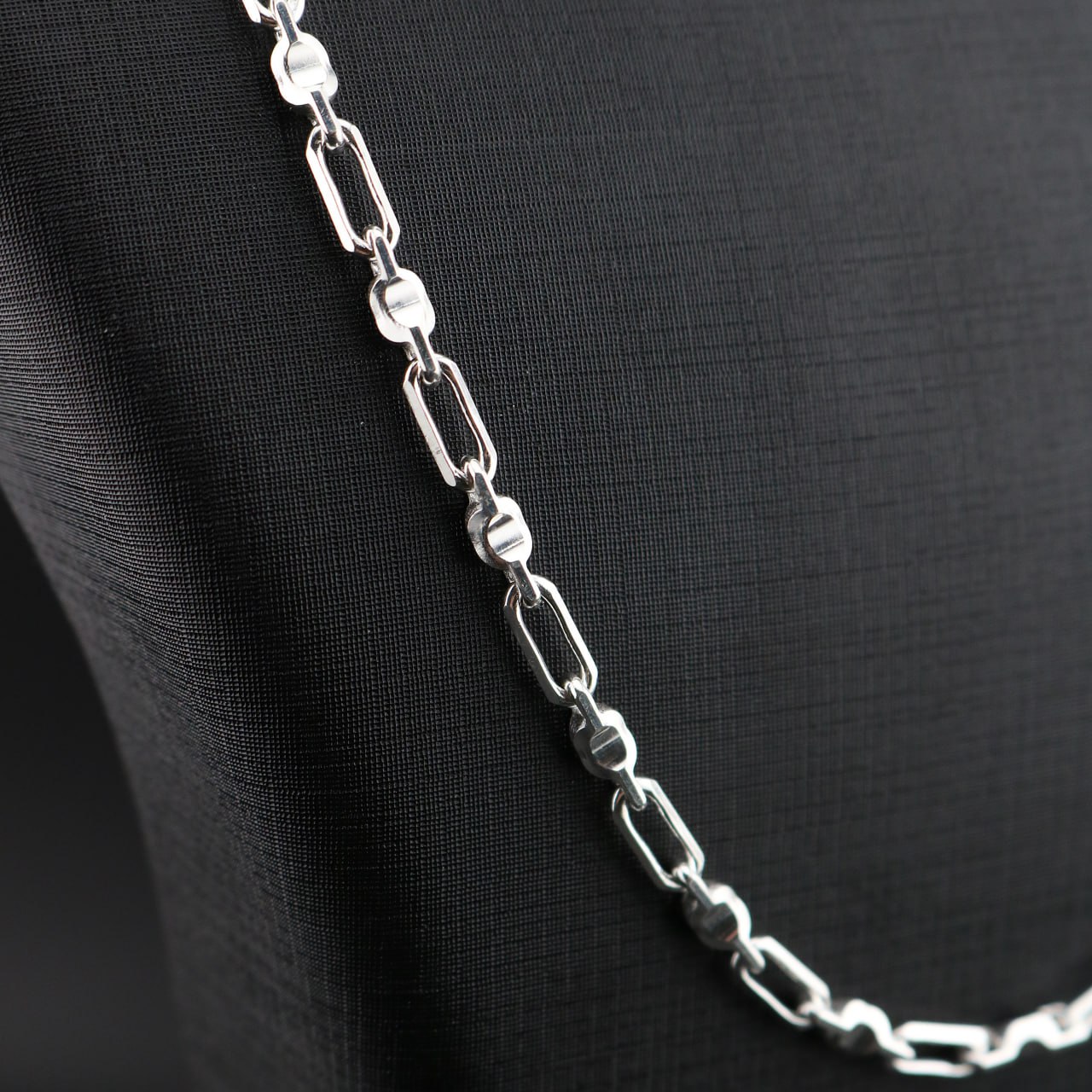 زنجیر نقره مردانه دیپلمات تراش