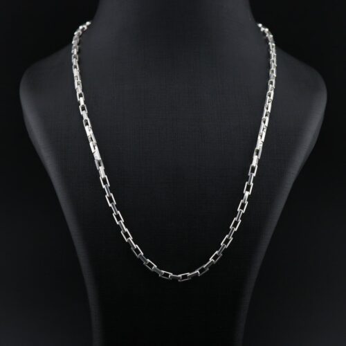 زنجیر نقره مردانه آجری