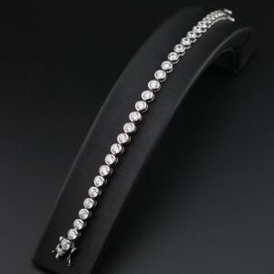 دستبند نقره تنیسی گرد  mk3036