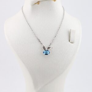 مدال نقره زنجیردار خرگوش سنگ سوارفسکی  mk4075