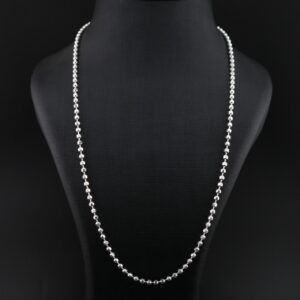 زنجیر نقره مردانه ساچمه ای تراش  mk4049