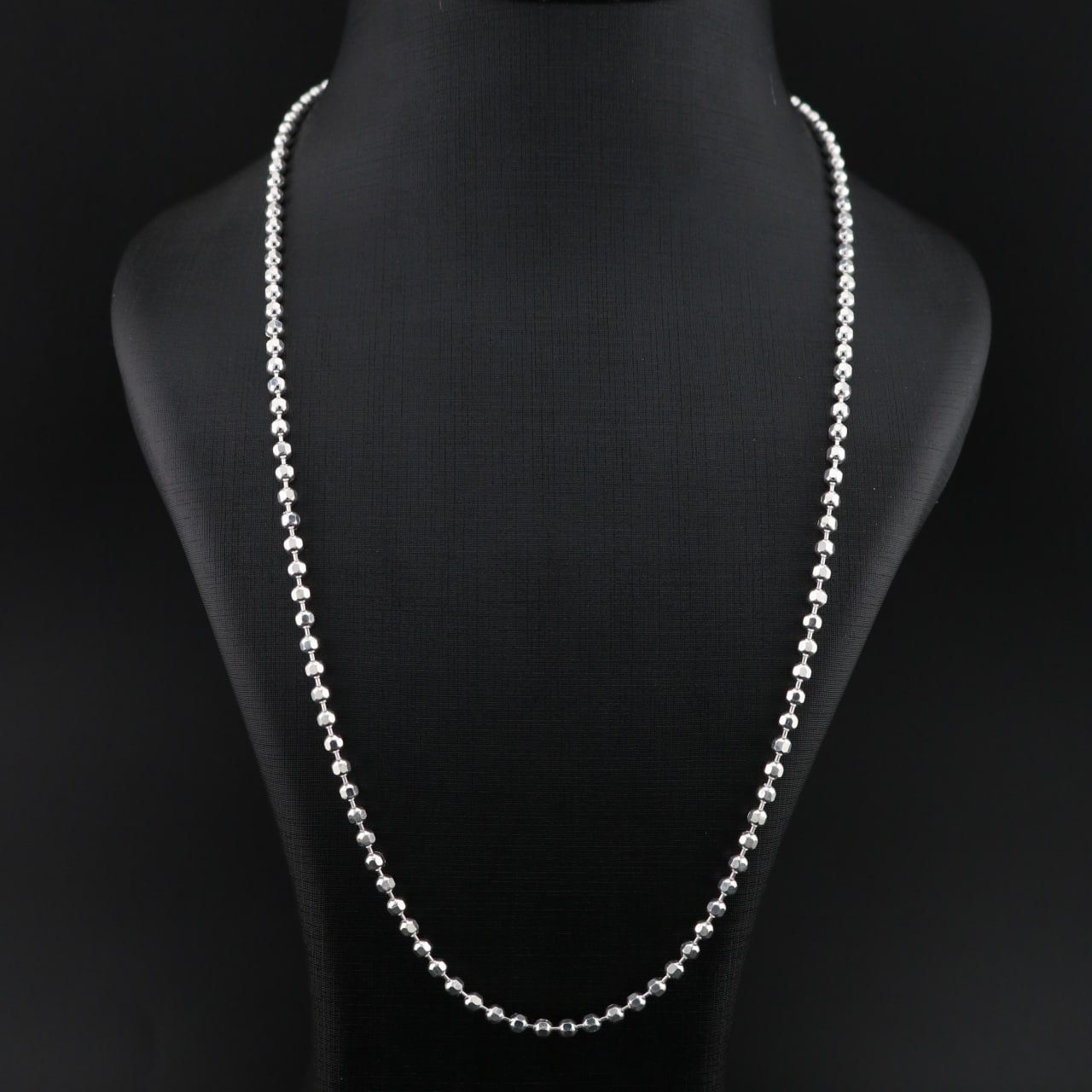 زنجیر نقره مردانه ساچمه ای تراش