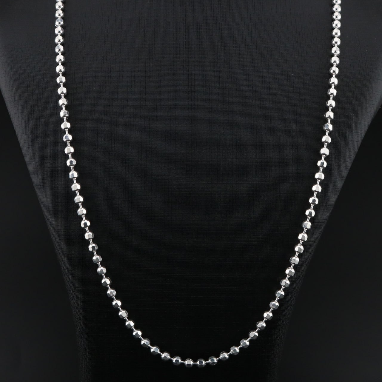 زنجیر نقره مردانه ساچمه ای تراش