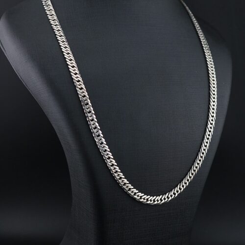 زنجیر نقره مردانه کارتیر دوبل آبکاری رادیوم mk4082