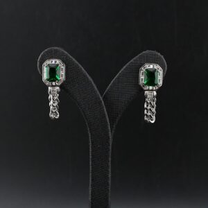 گوشواره نقره سنگ دابلت mk2013