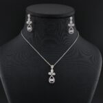 نیم ست نقره طرح جواهر لوکس mk9055