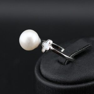 انگشتر نقره مروارید پرورشی ونکلیف  mk6062