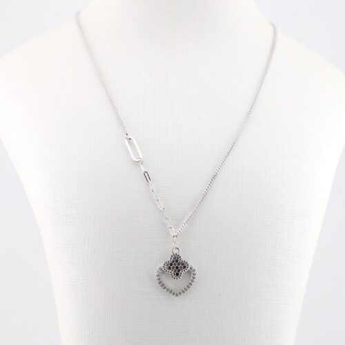 زنجیر نقره زنانه تراش ونکلیف قلبی