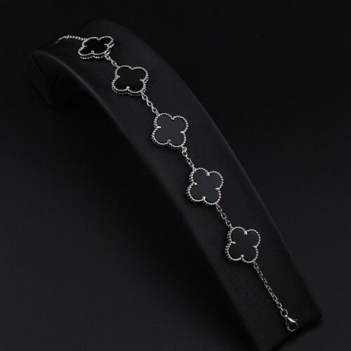 دستبند نقره ونکلیف پنج گل mk3069