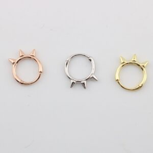 پیرسینگ گوش نقره طرح راک mk7021