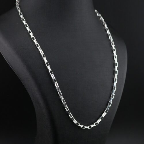 زنجیر نقره مردانه آجری