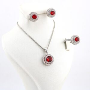 نیم ست یلدا طرح جواهری نقره mk9067