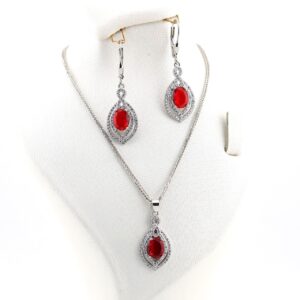 نیم ست یلدا طرح جواهری نقره mk9071