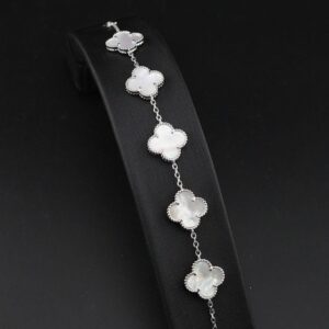 دستبند نقره ونکلیف  پنج گل mk3070