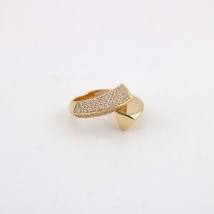 انگشتر نقره آبکاری طلایی رنگ mk6074