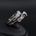 انگشتر نقره حلقه پشت حلقه mk6071