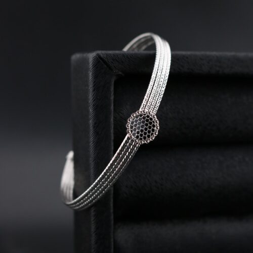 دستبند نقره تراش