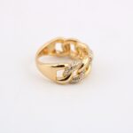 انگشتر نقره کارتیر آبکاری طلایی رنگ mk6075