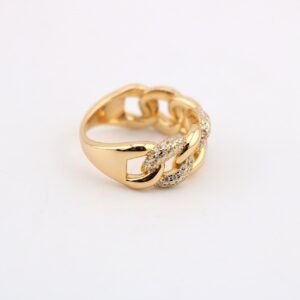 انگشتر نقره کارتیر آبکاری طلایی رنگ mk6075